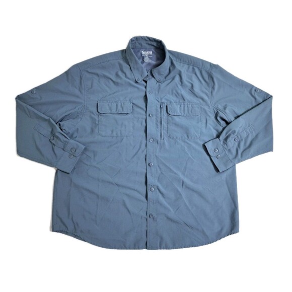 DULUTH TRADING CO. Men's 2XL Blue Vented Hiking Fishing Shirt CoolPlus Button - Picture 1 of 11